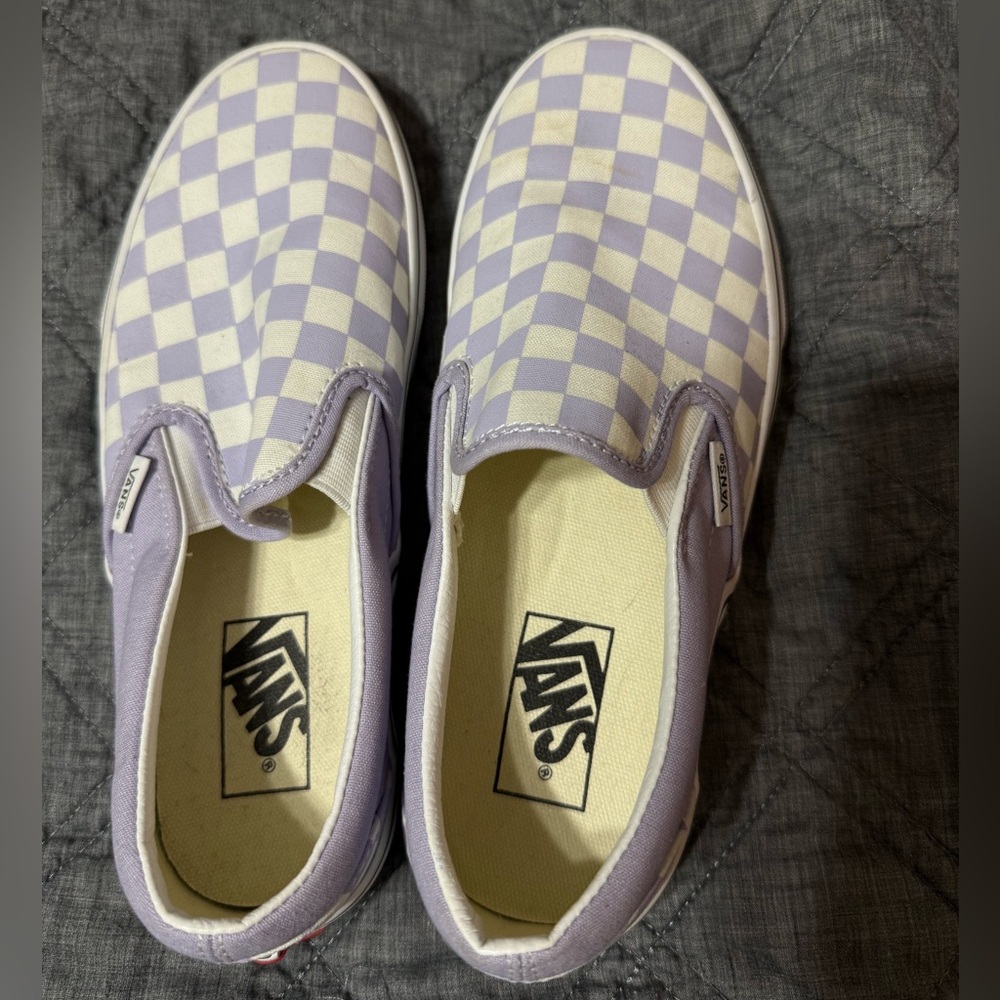 Vans Kids Lavender Checkered Slip-On Sneakers